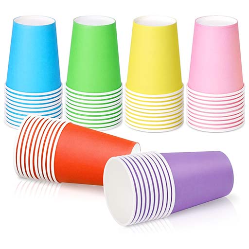 Multi colour paper cups